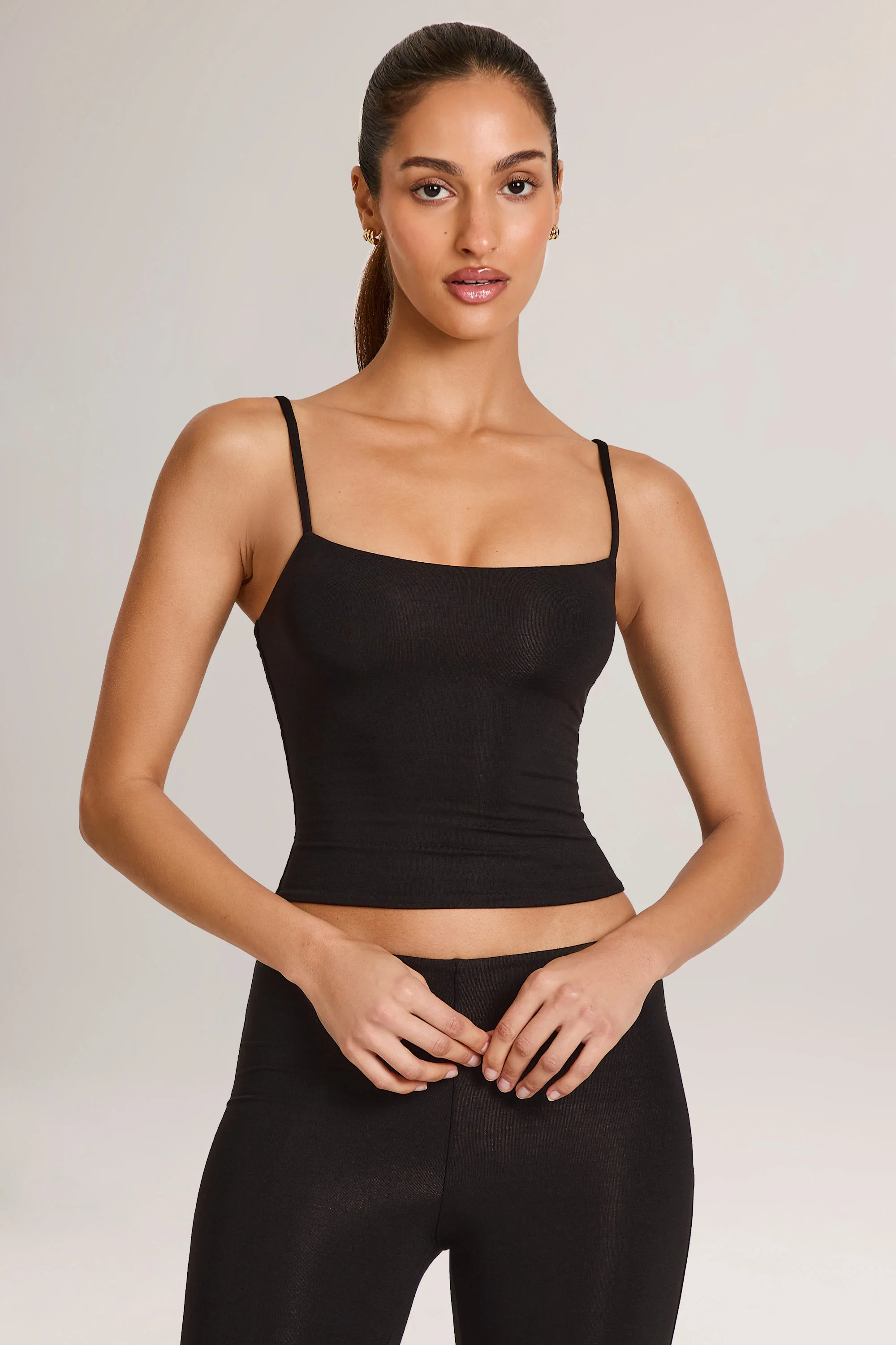 Modal Scoop-Neck Tank Top in Black - Image 4
