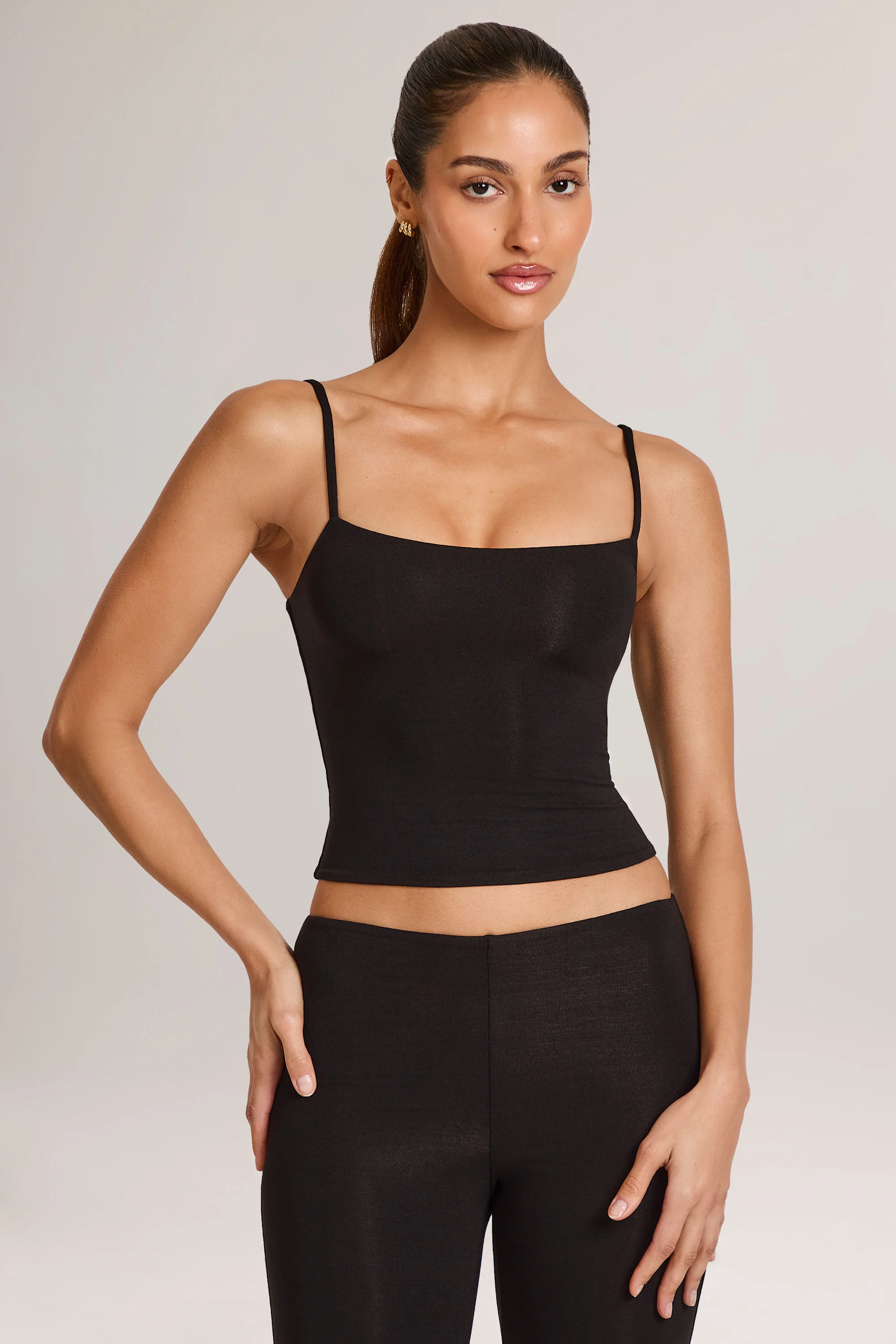 Modal Scoop-Neck Tank Top in Black - Image 7