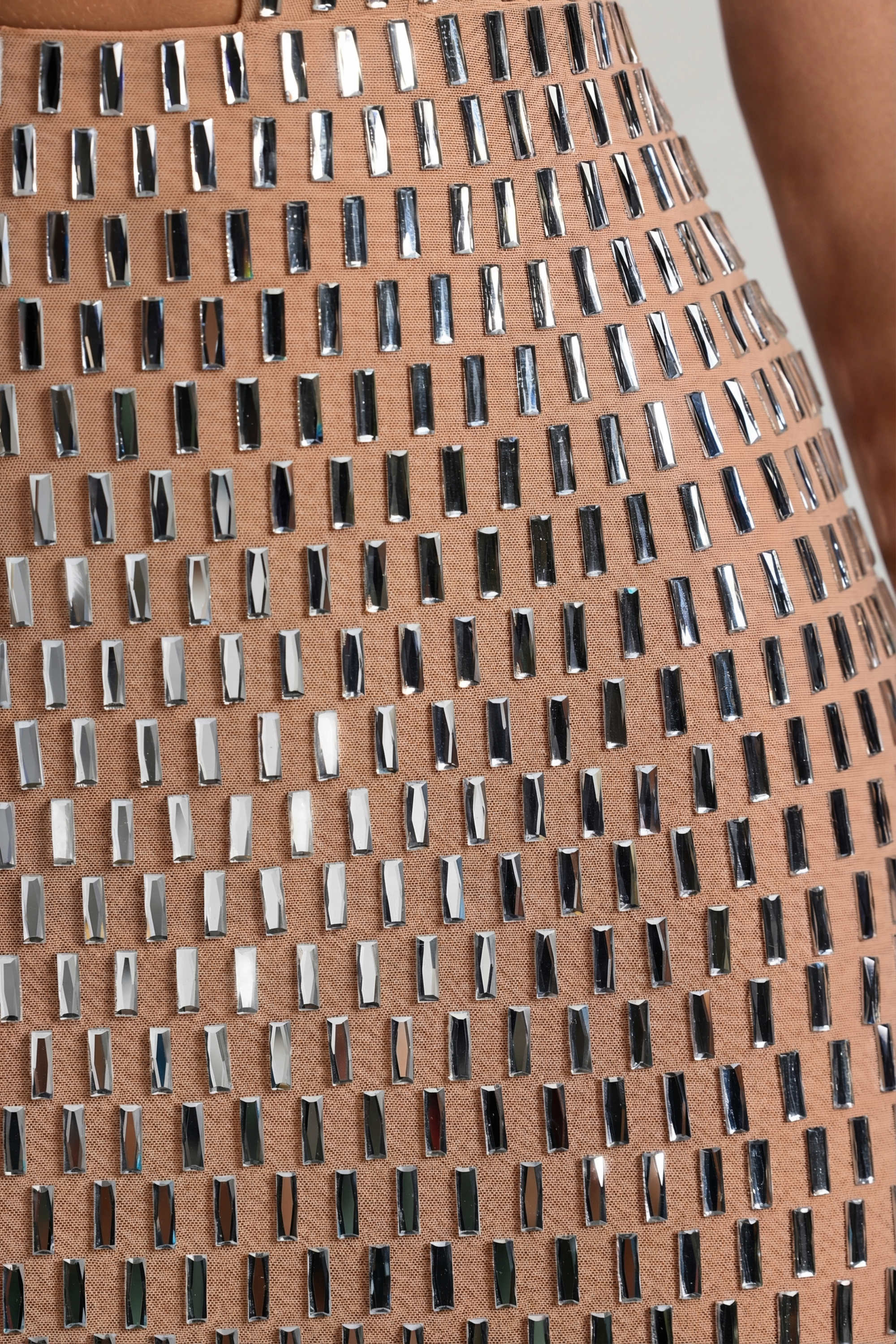 Embellished Cut-Out Mini Dress in Honey - Image 5