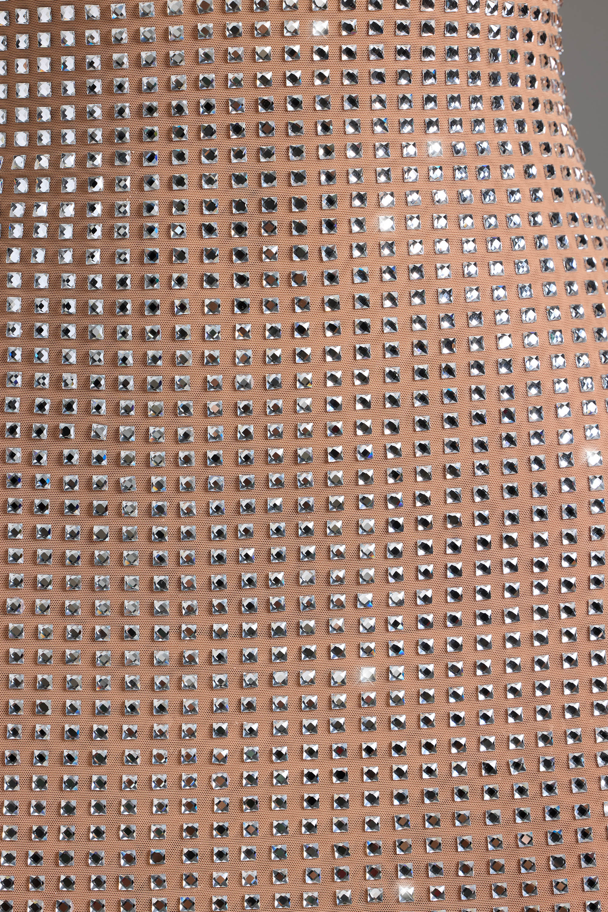 Embellished Halterneck Mini Dress in Honey - Image 6