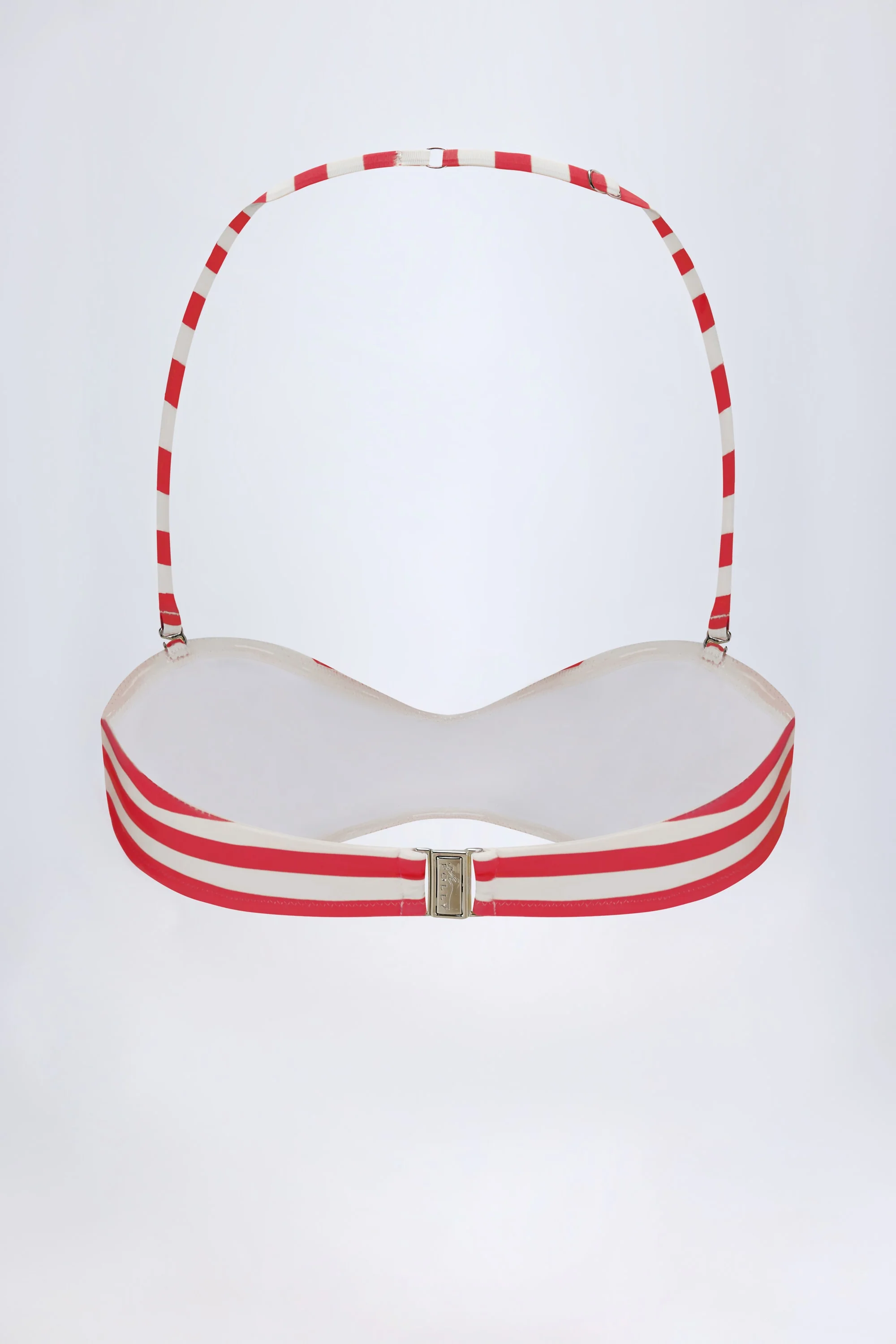 Multiway Bikini Top in Cherry Red Stripe - Image 3