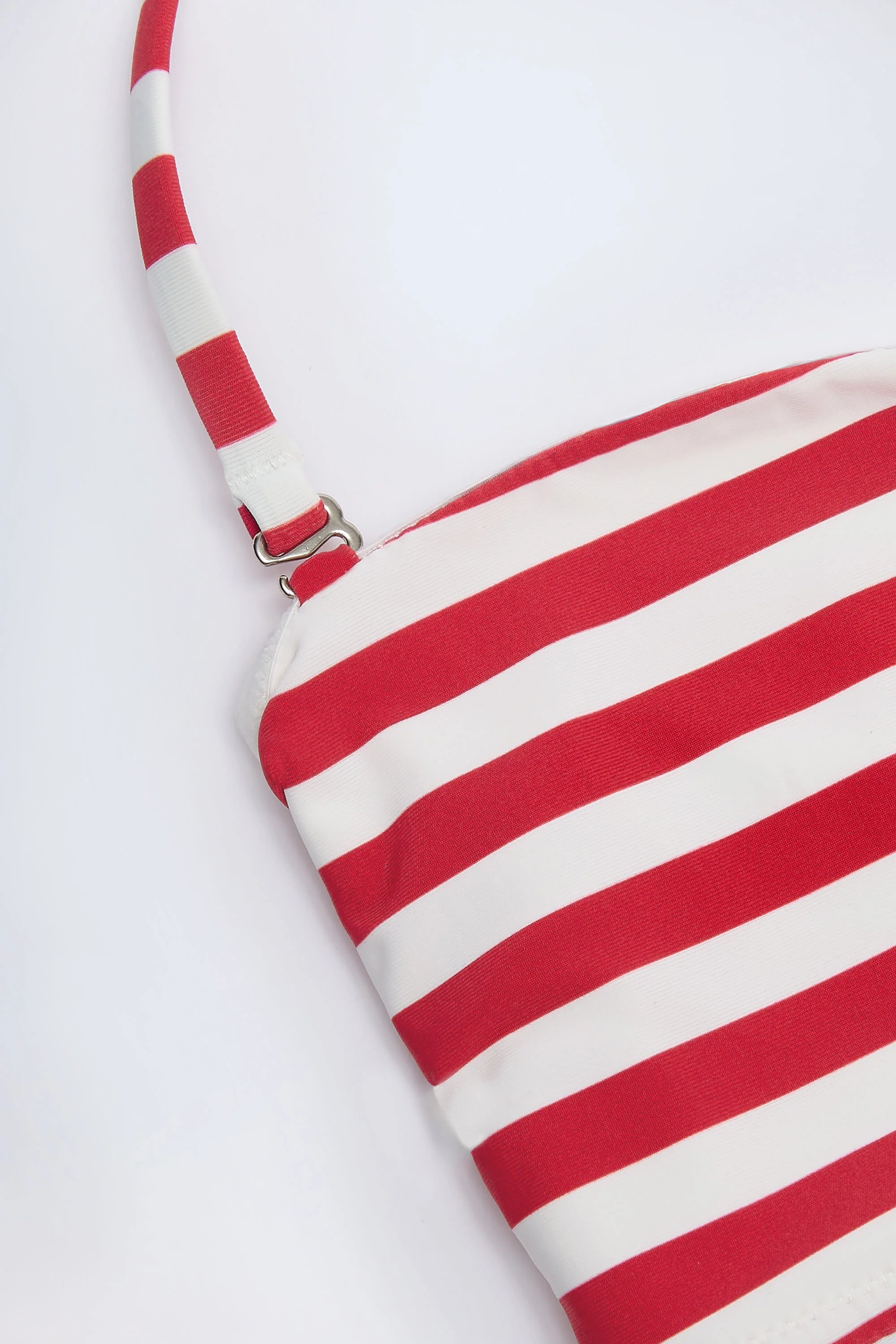 Multiway Bikini Top in Cherry Red Stripe - Image 4