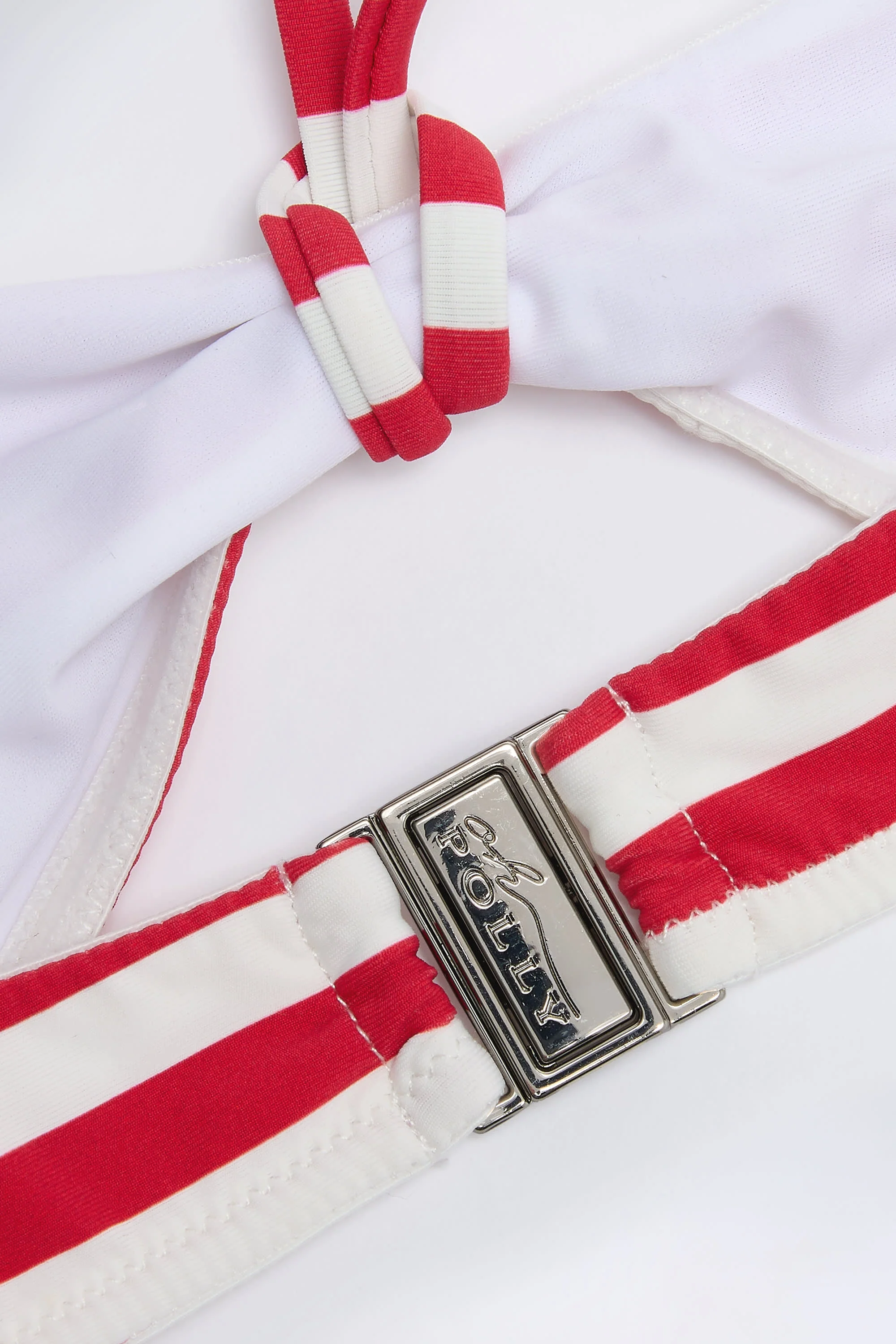 Multiway Bikini Top in Cherry Red Stripe - Image 5