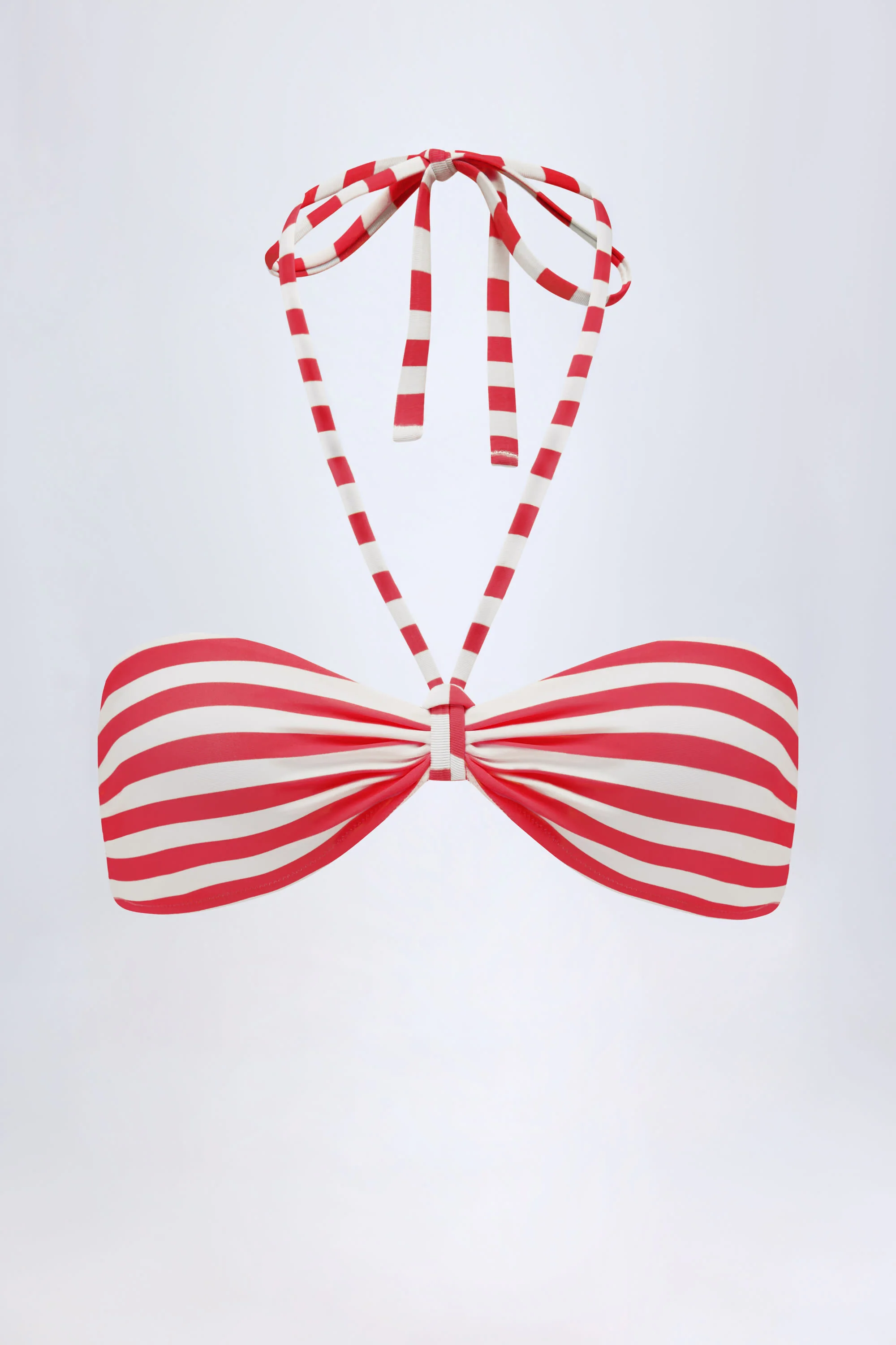 Multiway Bikini Top in Cherry Red Stripe - Image 6