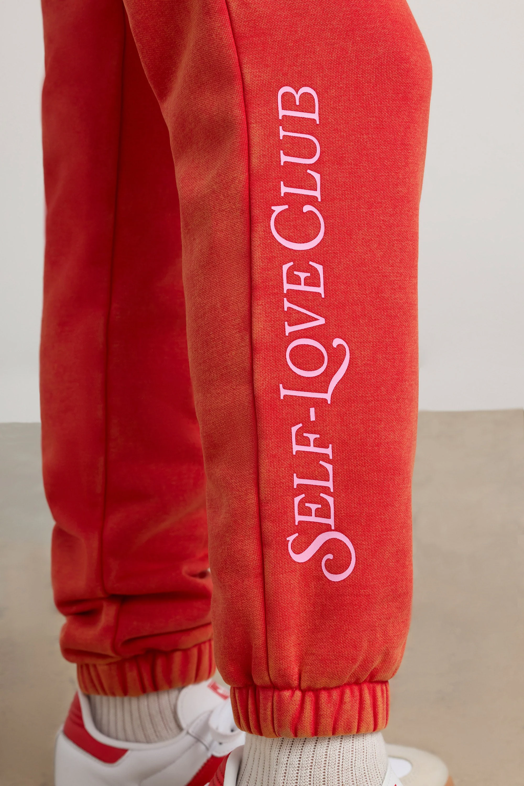Brushed Jersey Oversized Joggers in Red - Image 9