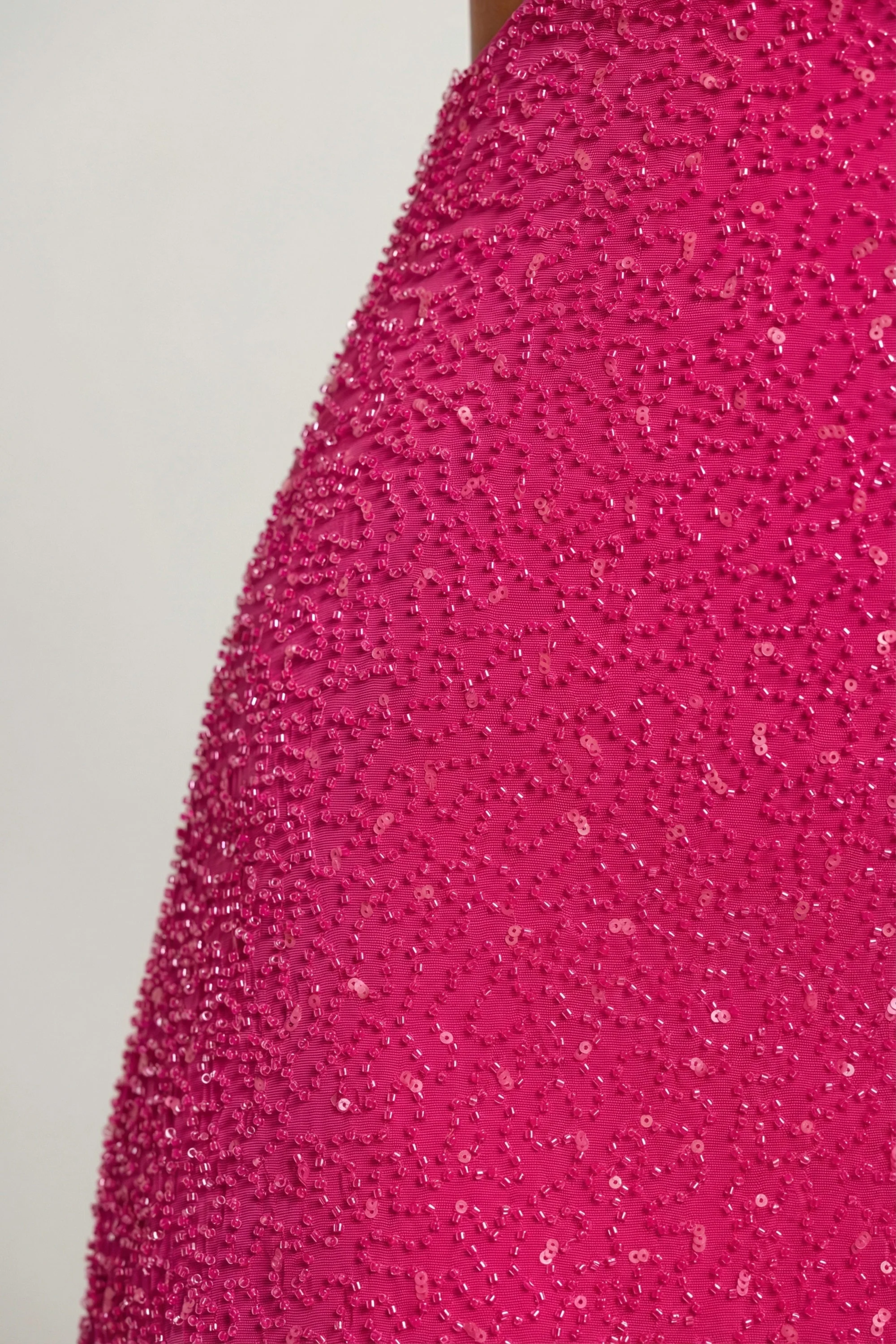 Embellished Cut Out Mini Dress in Fuschia - Image 4