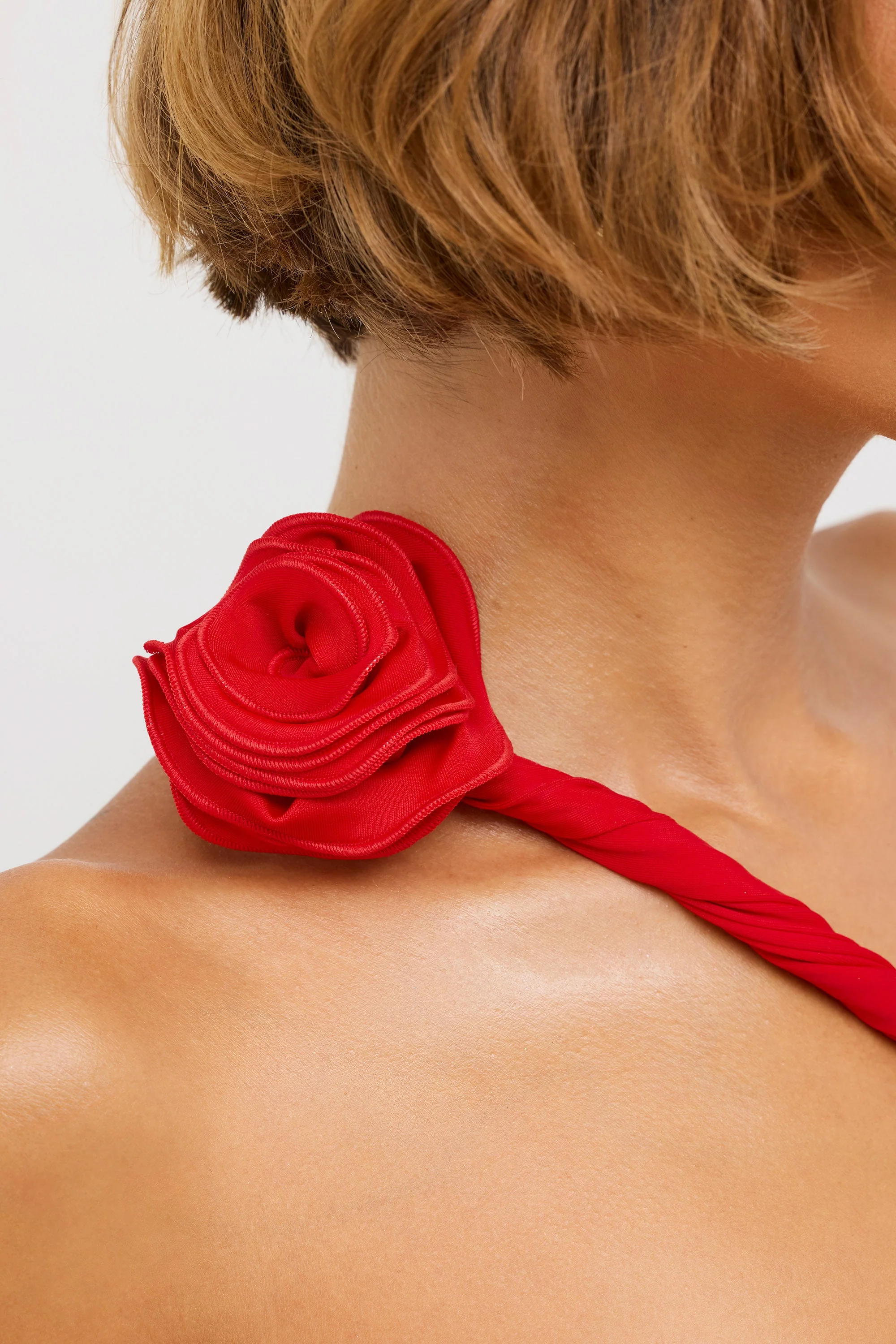 Premium Jersey Asymmetric Cut Out Maxi Dress in Scarlet Red - Image 5