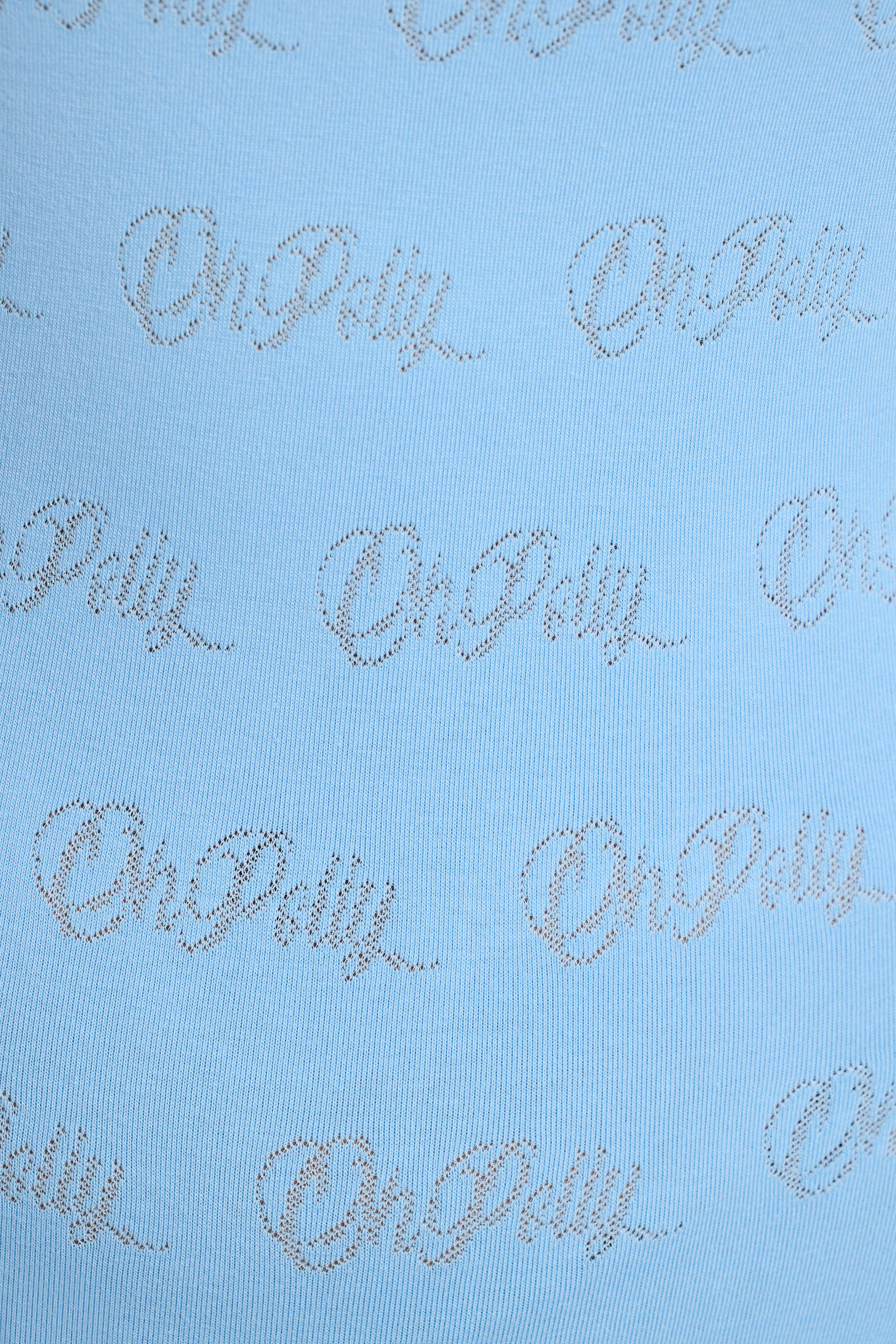 Strappy Low Back Pointelle Romper in Baby Blue - Image 7