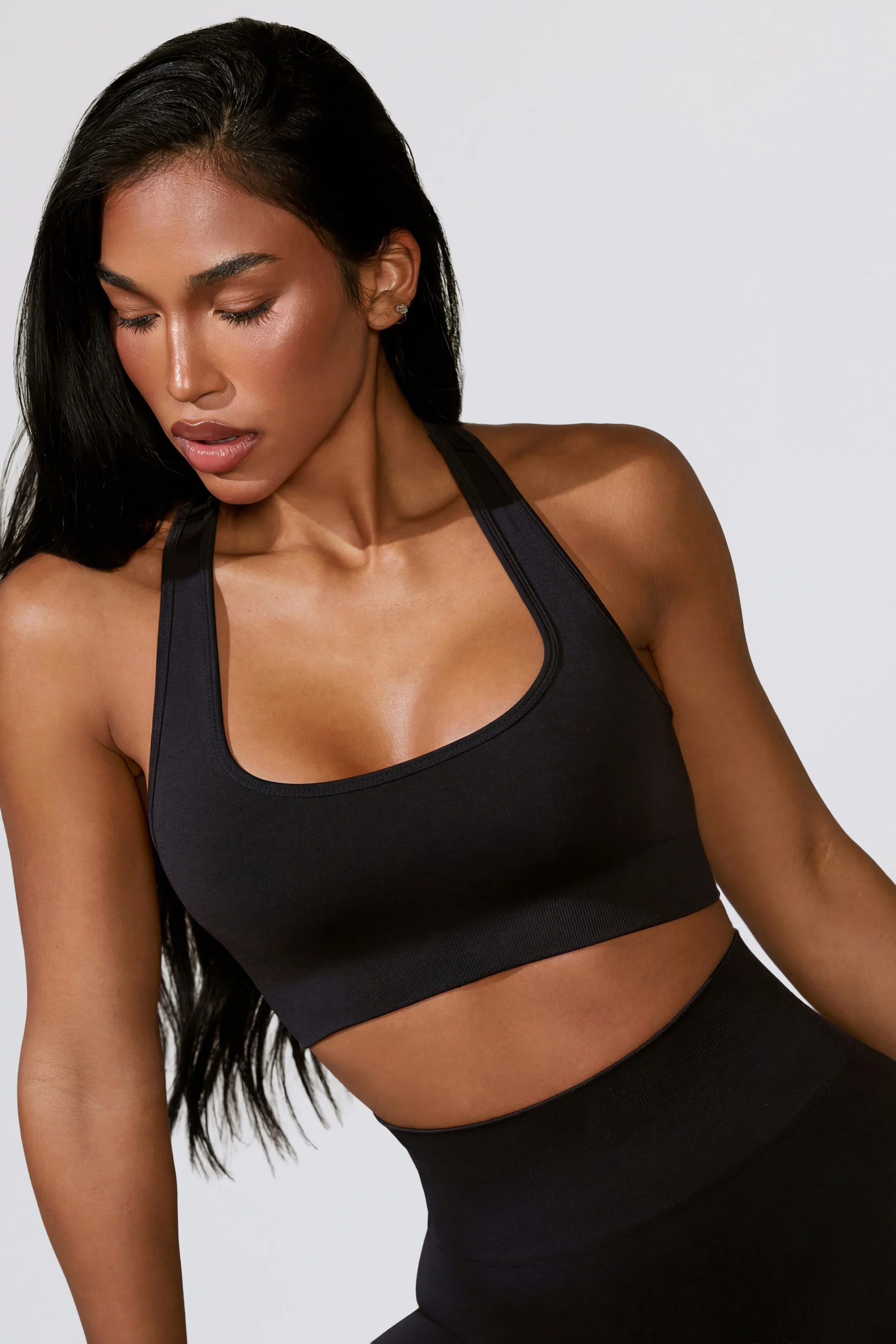 Cut Out Define Luxe Sports Bra in Black - Image 3