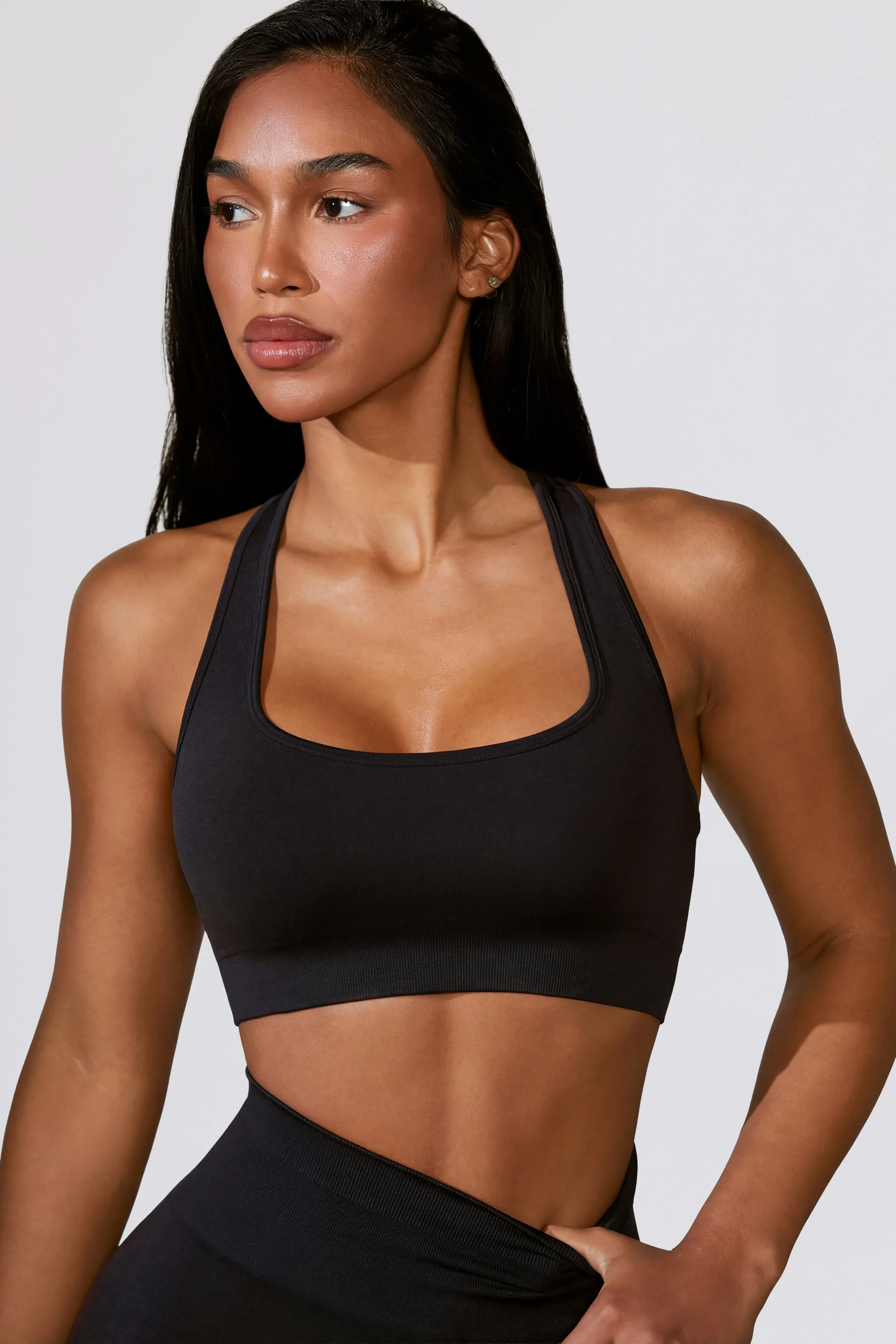 Cut Out Define Luxe Sports Bra in Black - Image 7