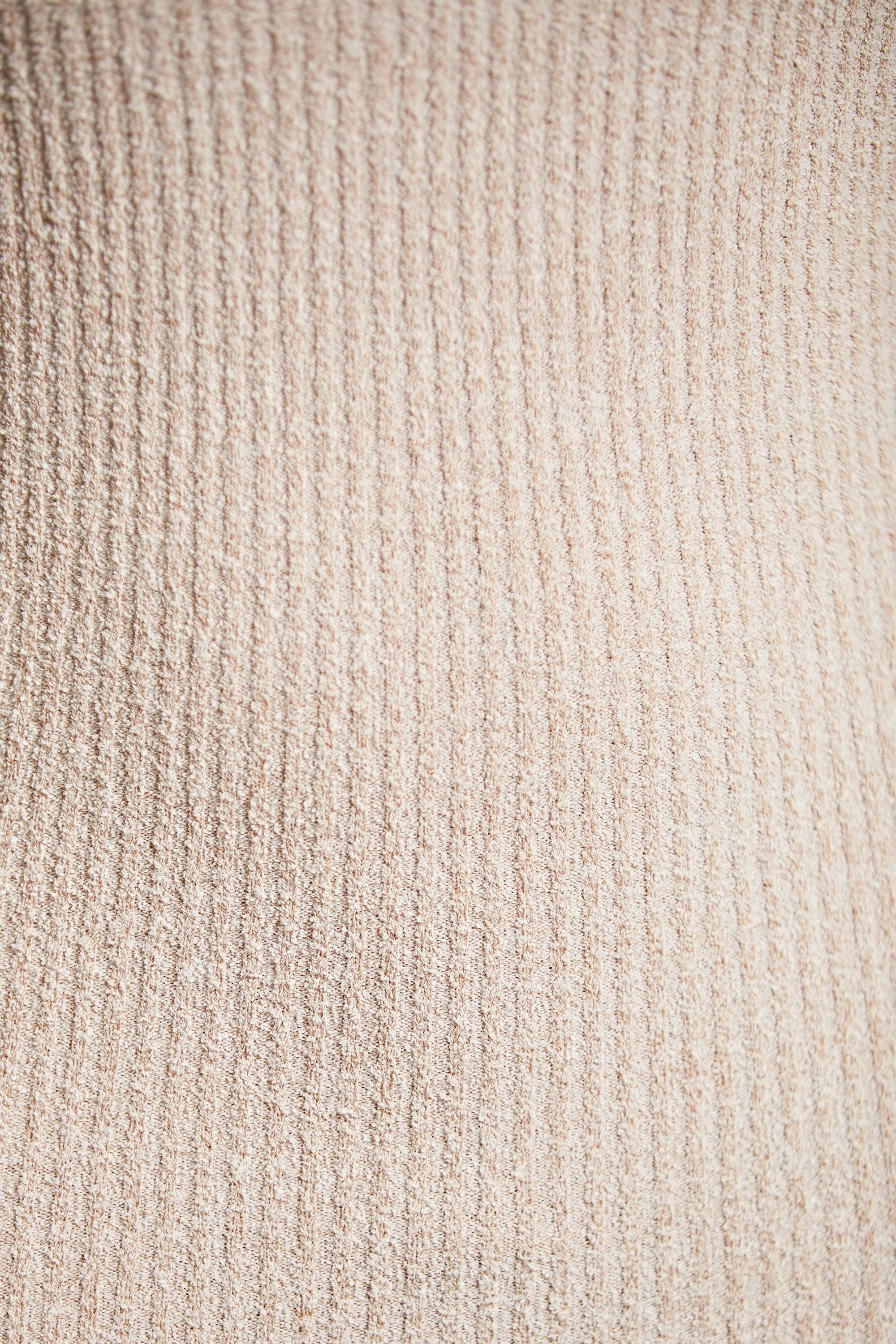 Cold Shoulder Long Sleeve Mini Dress in Praline - Image 10