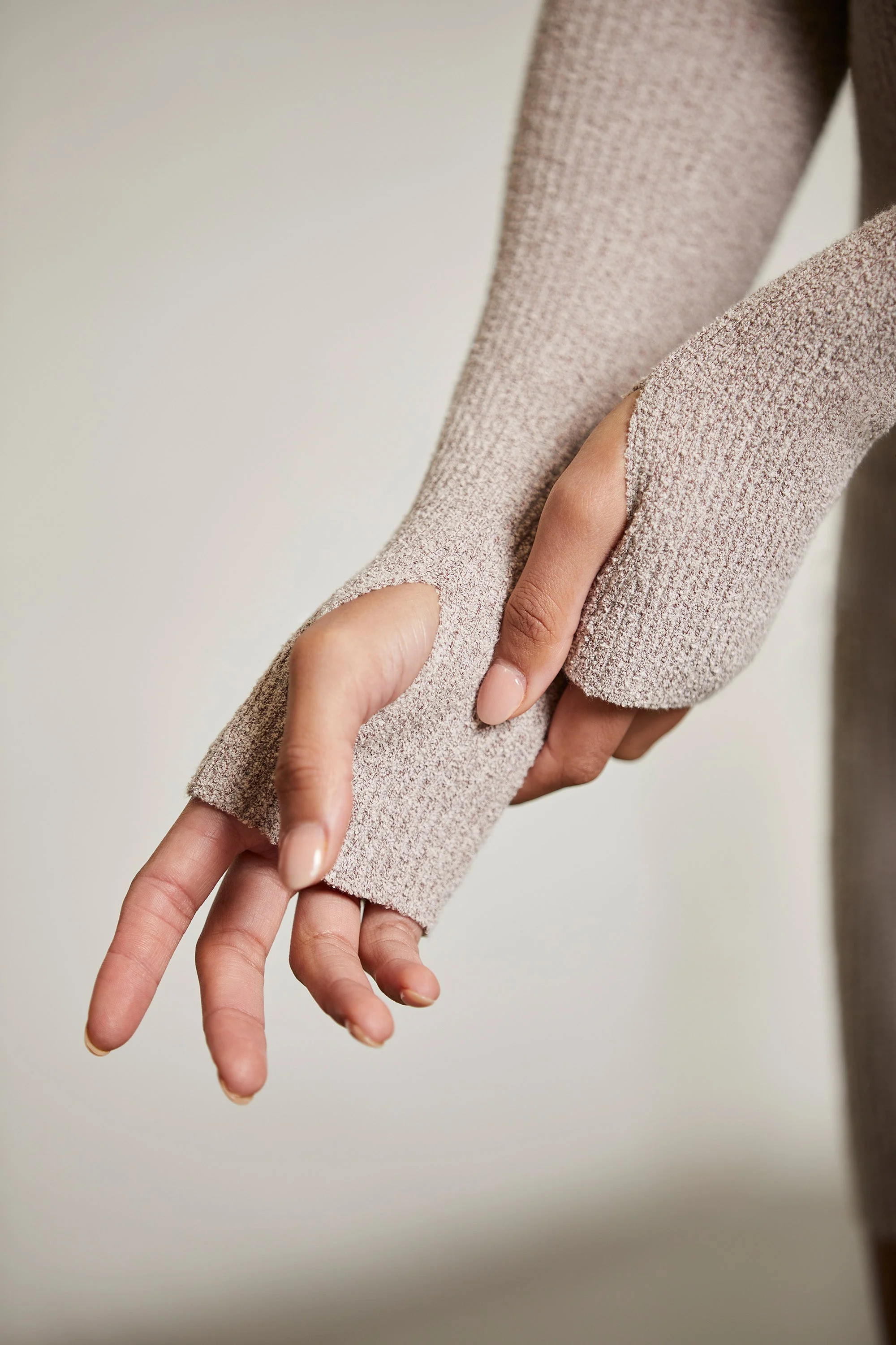 Cold Shoulder Long Sleeve Mini Dress in Chocolate - Image 8