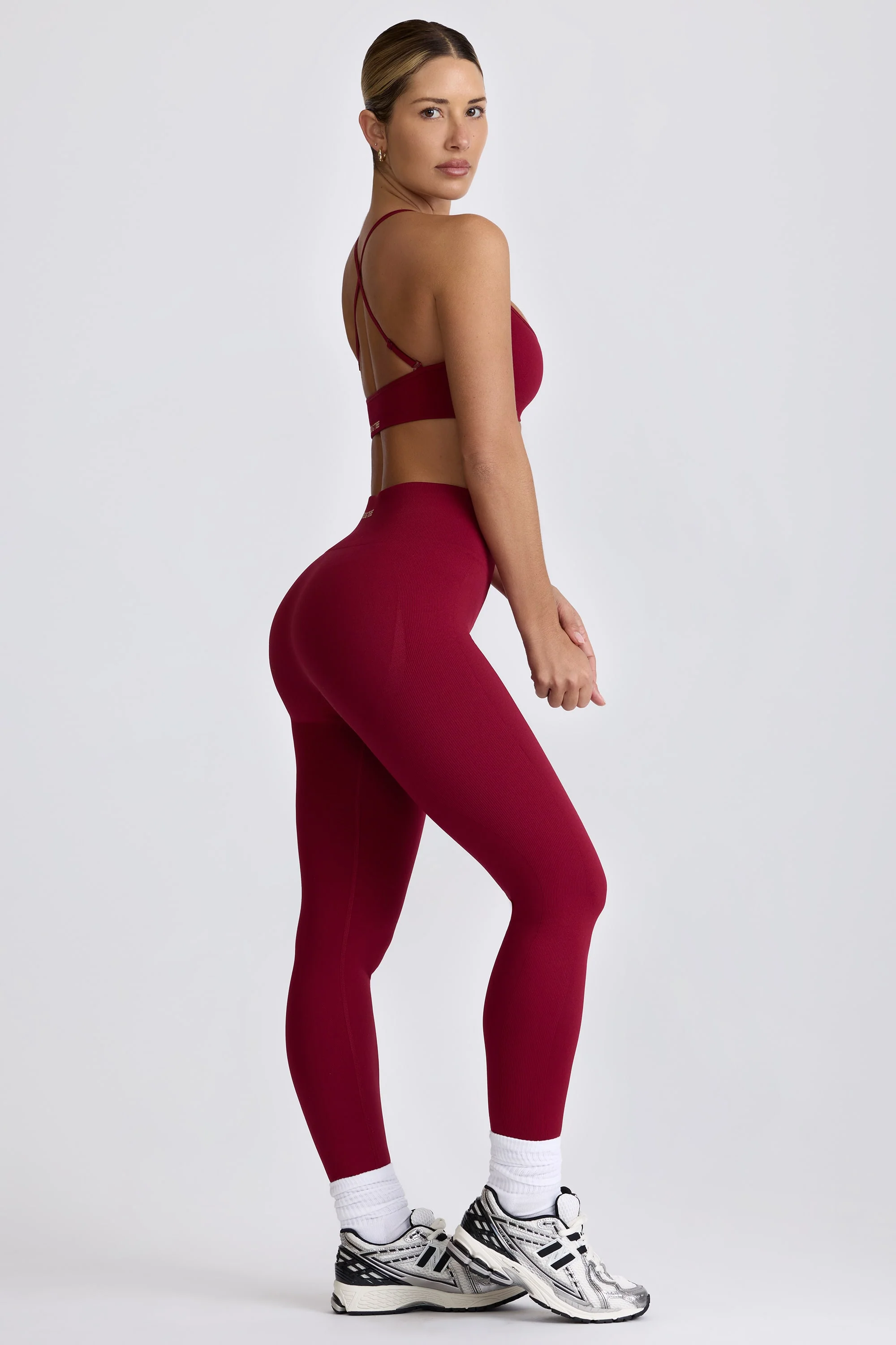 Super Sculpt Seamless Leggings in Burgundy - Image 4