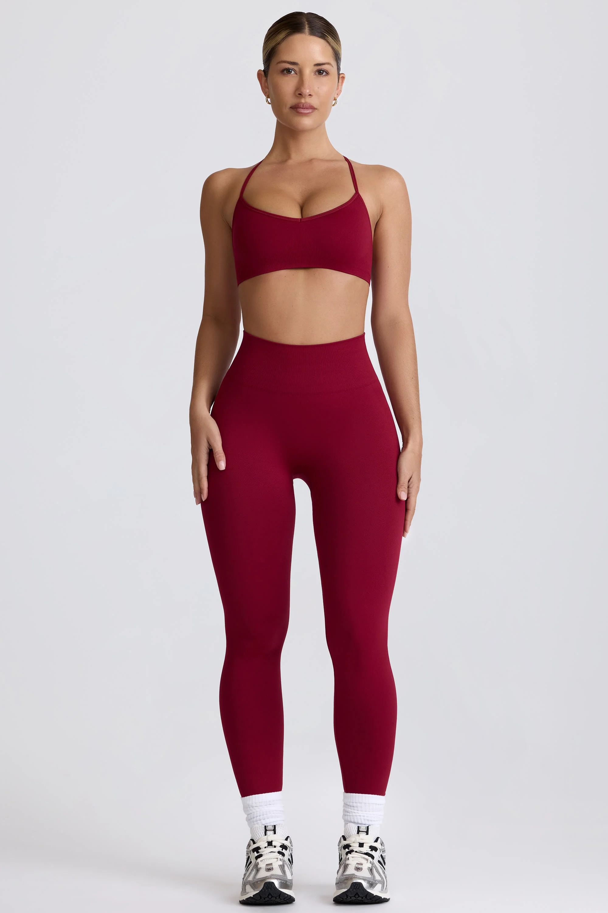Super Sculpt Seamless Leggings in Burgundy - Image 7