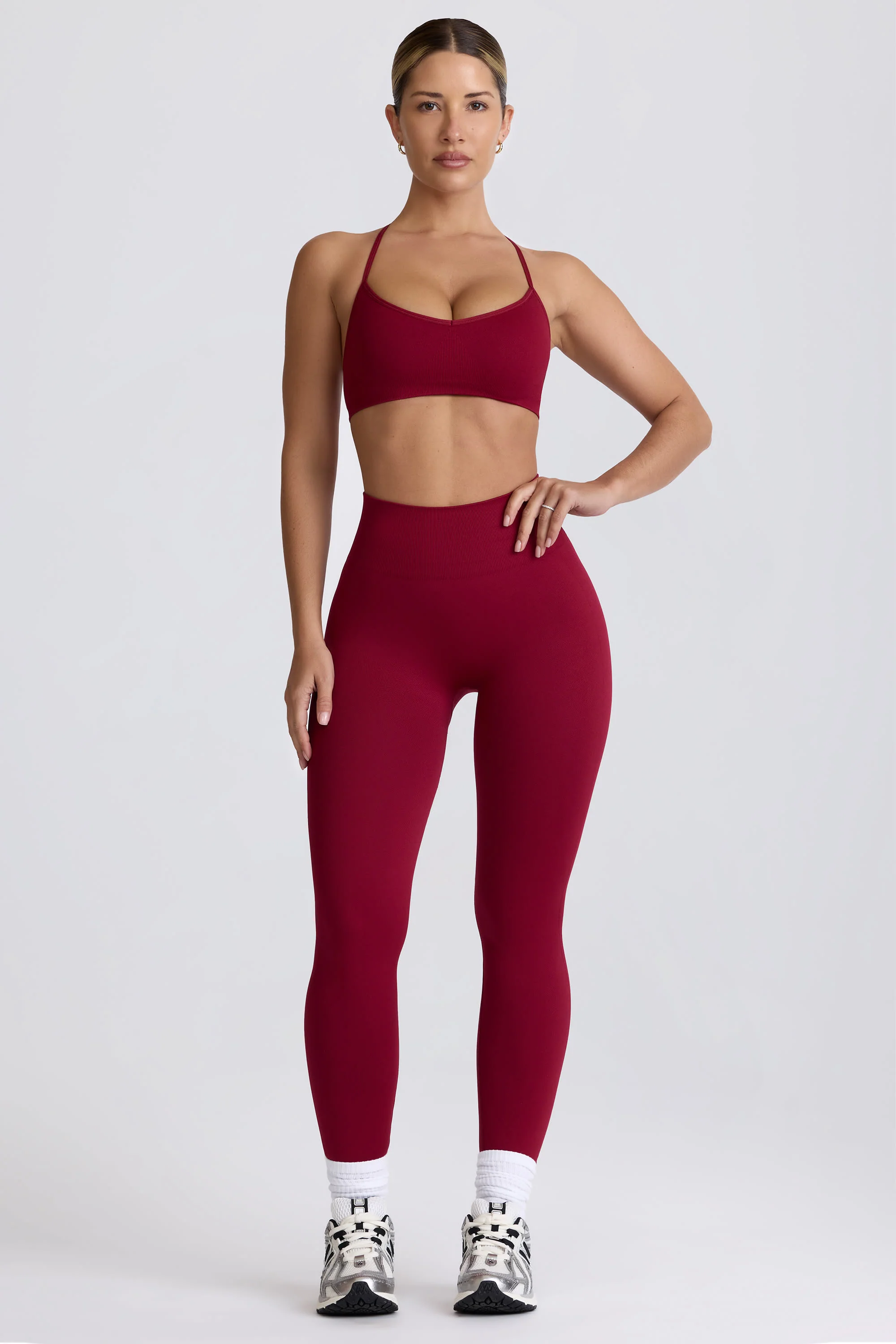 Super Sculpt Seamless Leggings in Burgundy - Image 8
