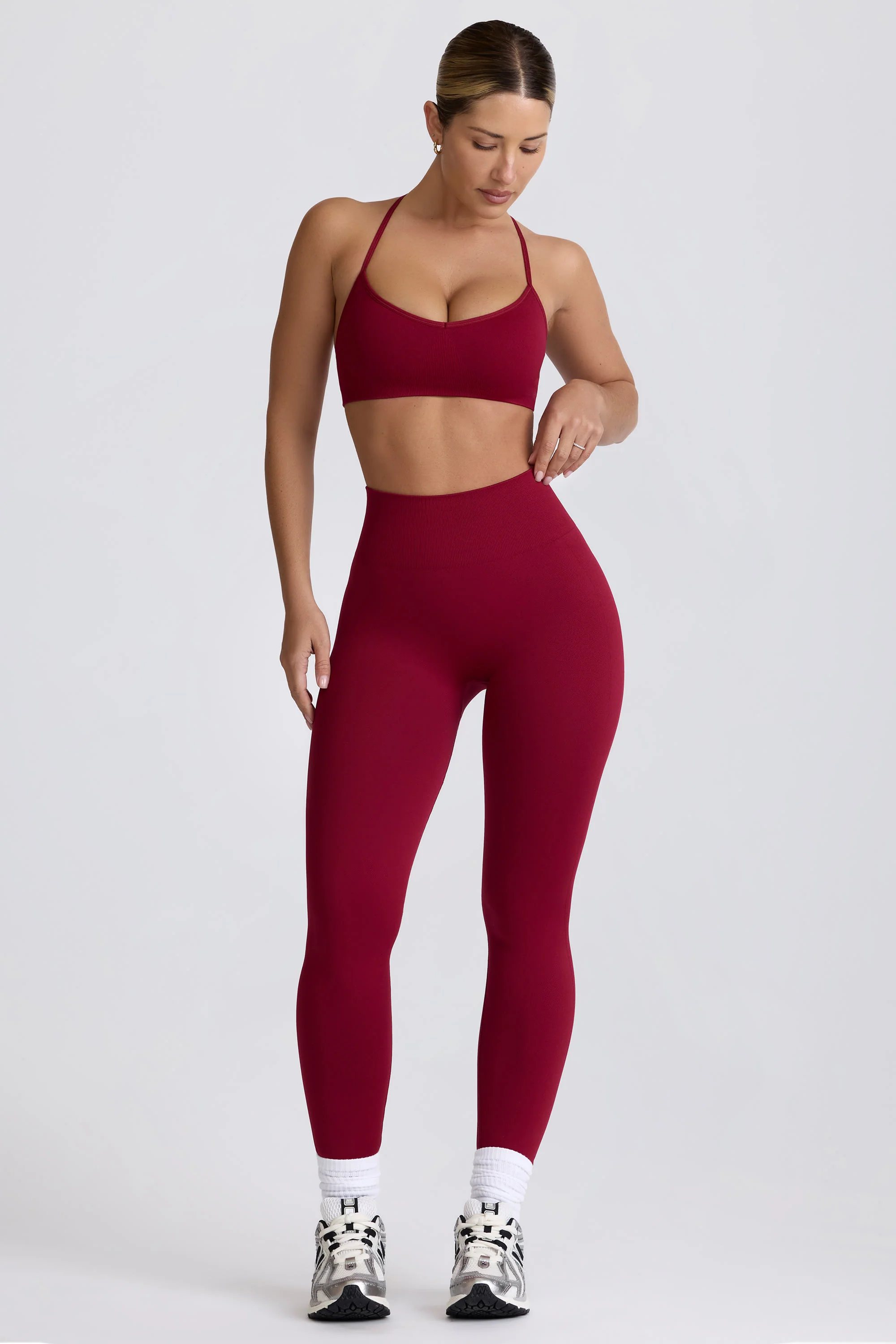 Super Sculpt Seamless Leggings in Burgundy - Image 9