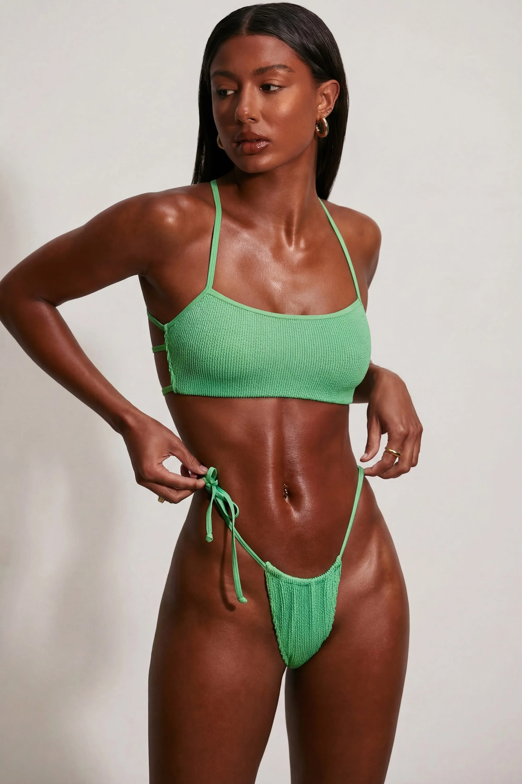 Strappy Scoop Bikini Top in Seafoam Green - Image 5