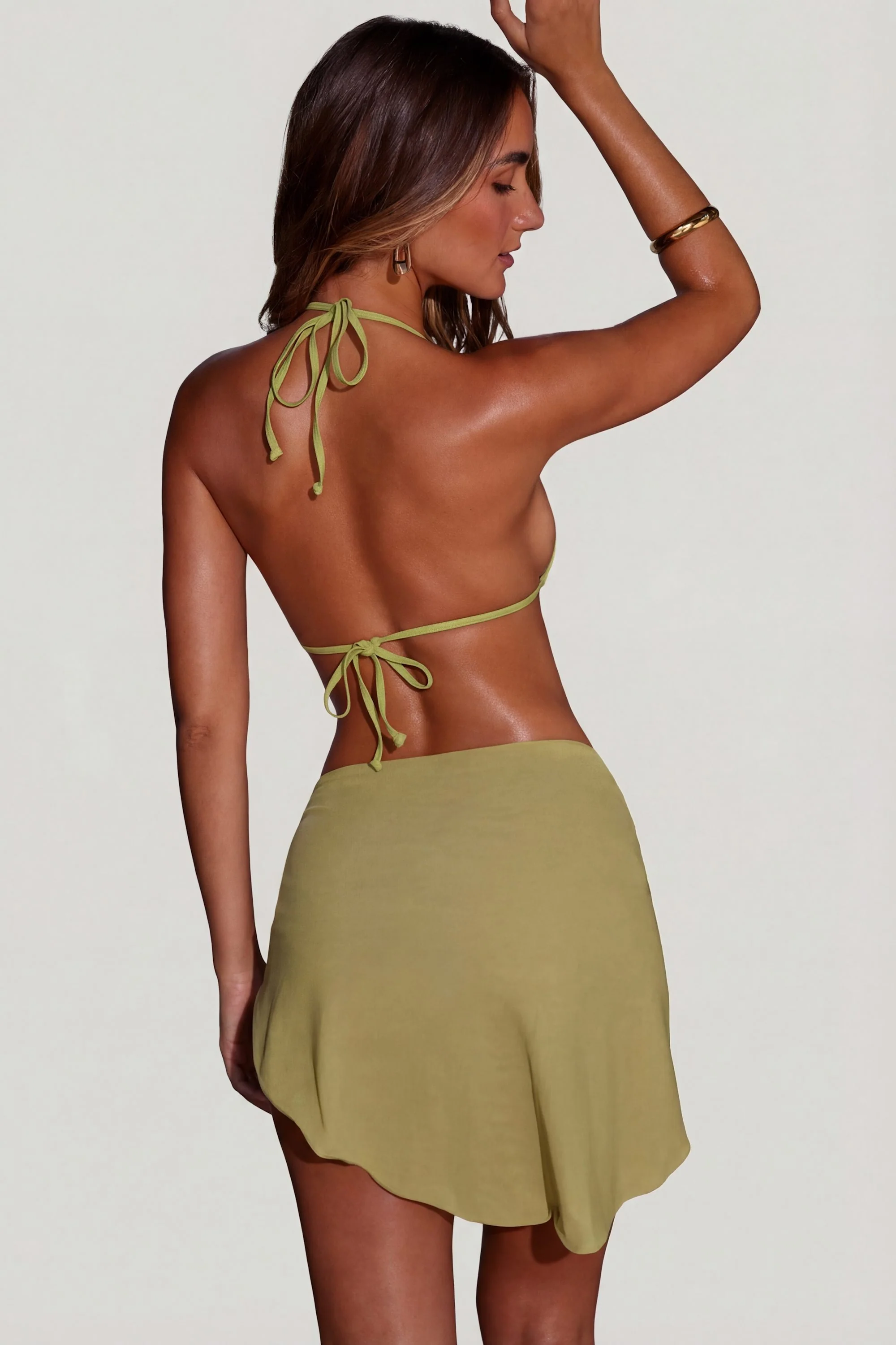 Side Tie Sarong in Matcha Green - Image 5