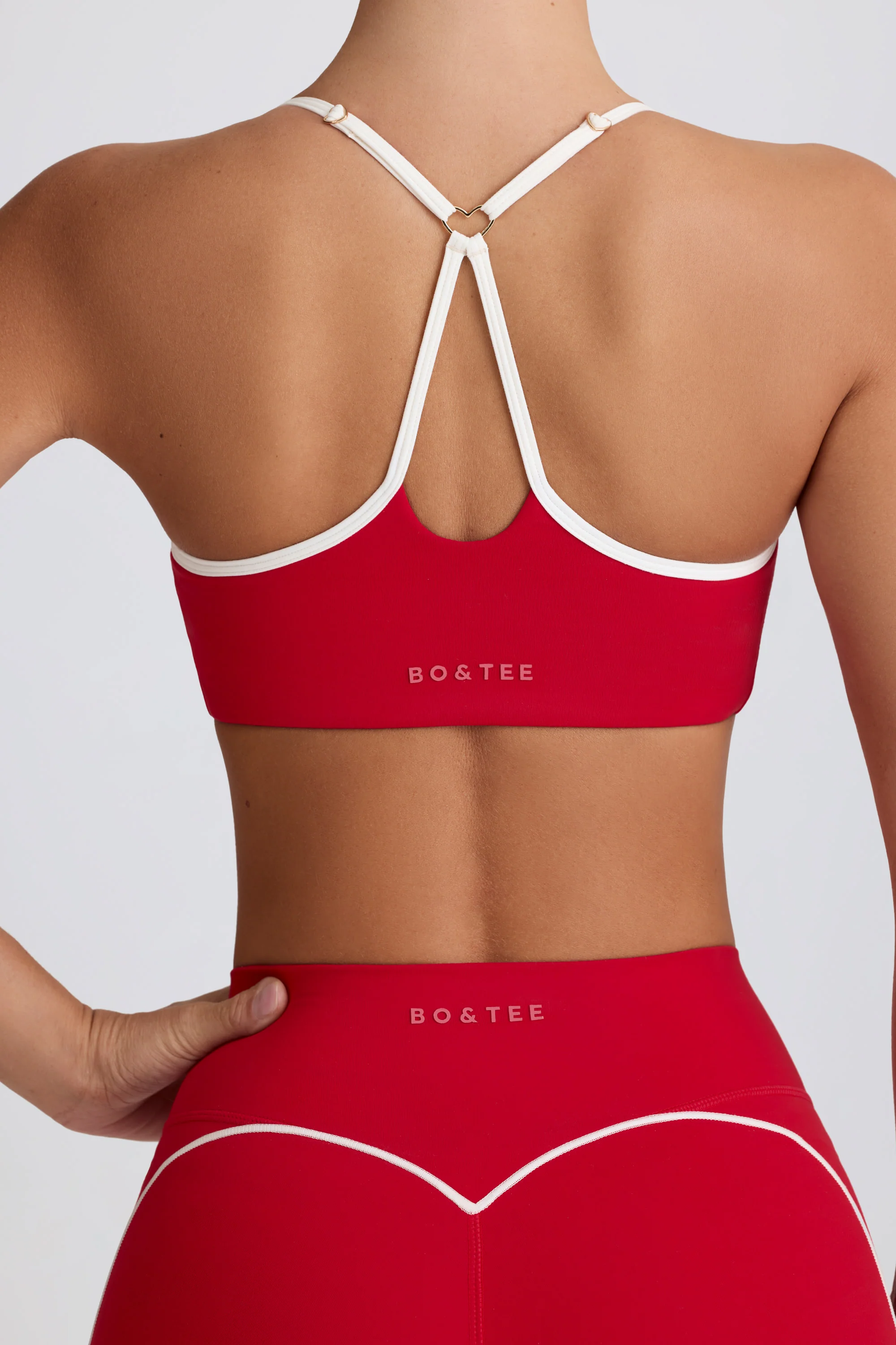 Soft Active Sweetheart-Neck Sports Bra in Hot Red - Image 5