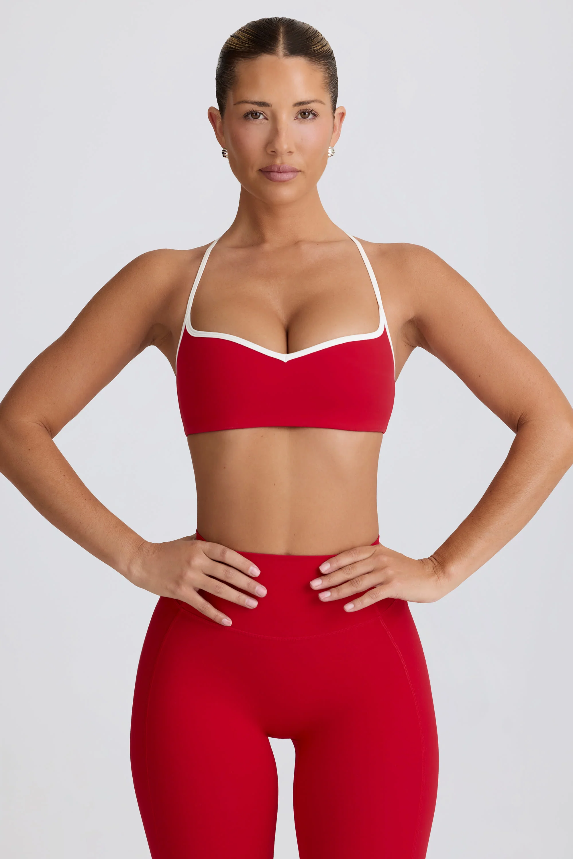 Soft Active Sweetheart-Neck Sports Bra in Hot Red - Image 6