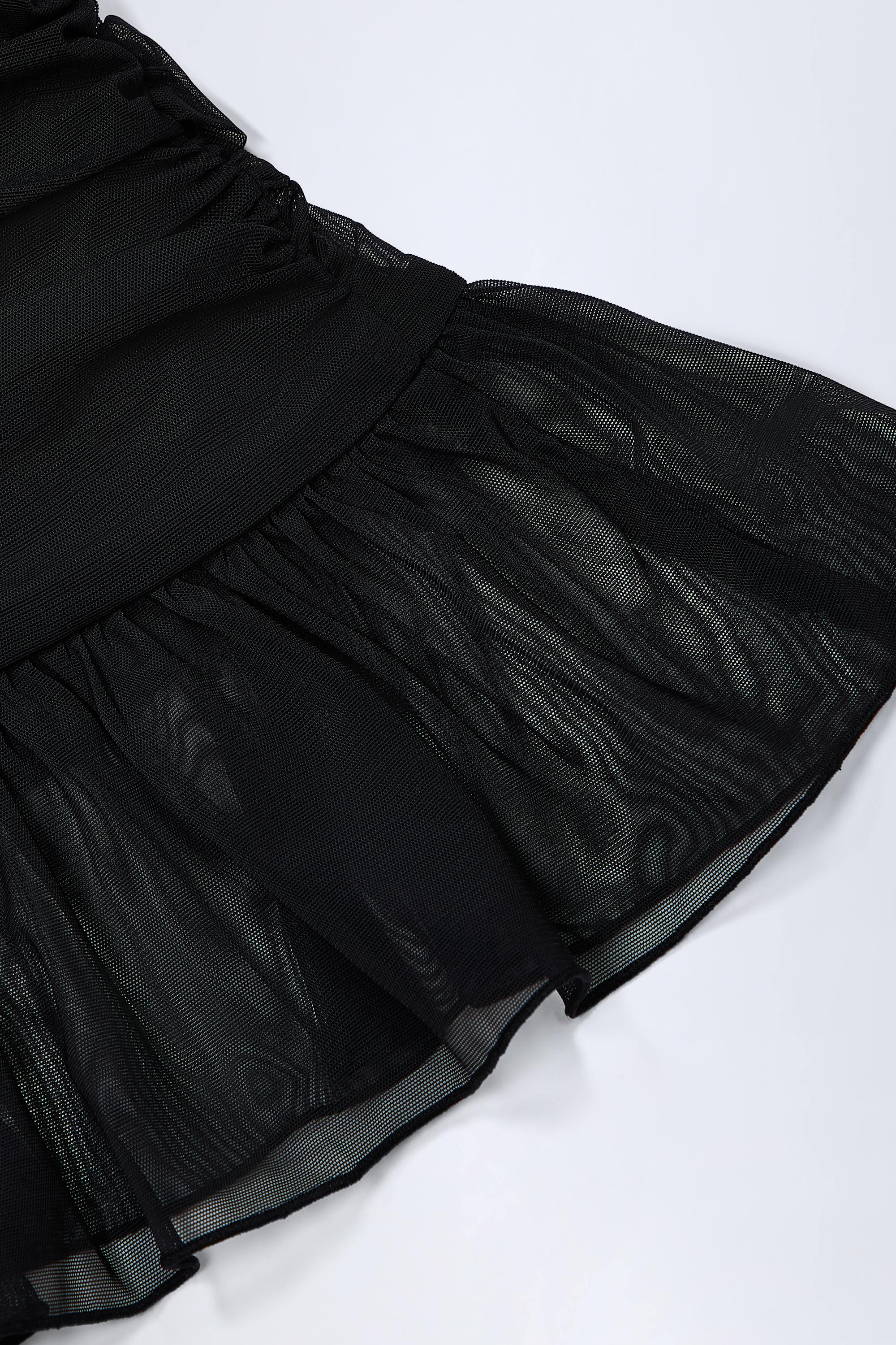 Hardware-Detail Ruffled Mid-Rise Mini Skirt in Black - Image 6